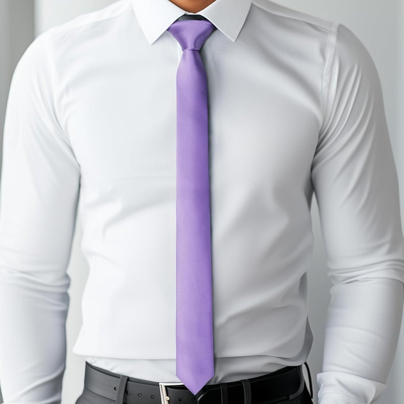 DR ANISON Skinny Tie Men Women 2" (5CM) Slim Necktie Solid Thin Ties Formal - Image 3